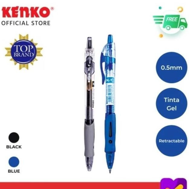 

KENKO K-1 RETRACTABLE GEL PEN 0.5MM PER 1 PAK 12 PCS murah