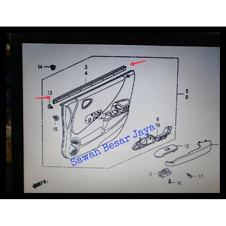 HOT DEAL WEATHER STRIP - KARET PELIPIT PLIPIT LIST LIS BAWAH KACA PINTU BAGIAN DALAM HONDA JAZZ GD3 