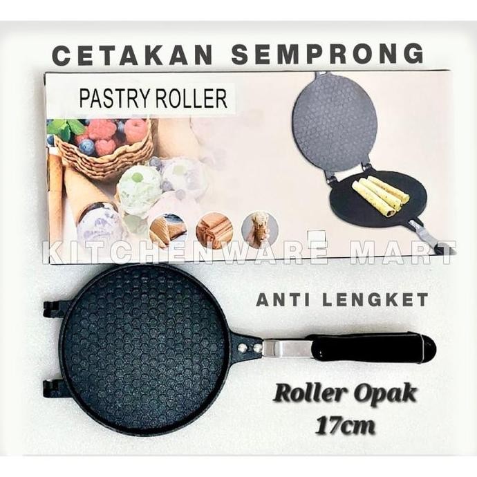 Cetakan Kue semprong Premium Teflon anti lengket pan cetakan egg roll