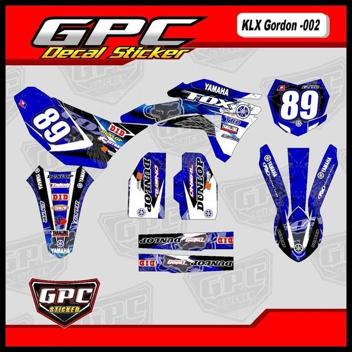 TERBARU PREMIUM DECAL STICKERDEKAL STIKER CUSTOM KLX GORDON BIRU 002 