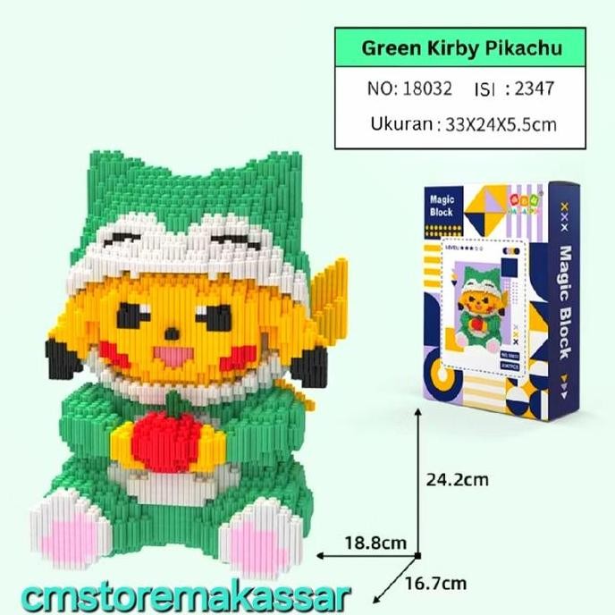 Mainan Balok Susun Anak Lego Ukuran Besar Pokemon Pikachu Series Collection Bricks Nano Block Puzzle