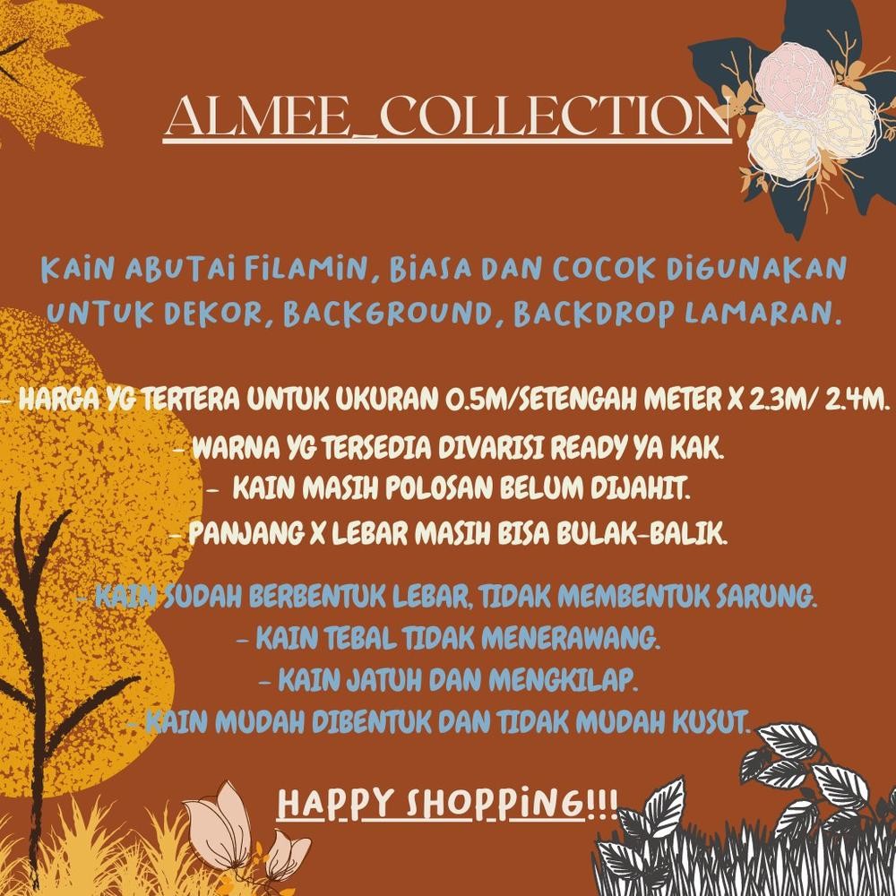 Murah Kain Abutay / Filamin / Abutai Filamin / Kain Dekorasi / Backdrop Acara