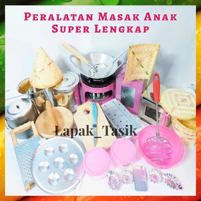 EK Miniatur Peralatan Masak Masakan Anak Super Lengkap Kayu Mainan Toys