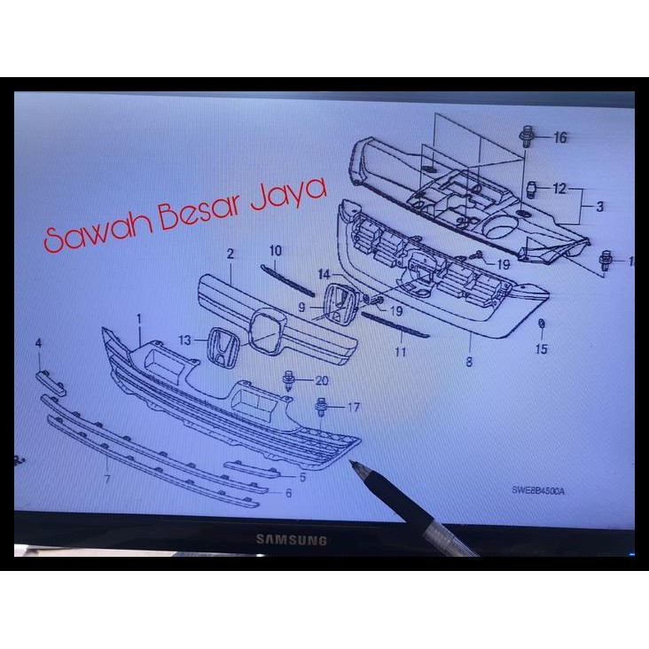 TERBARU BASE LOWER GRILLE - GRIL GRILL DEPAN BAWAH HONDA CRV CR-V GEN.3 SEBELUM FACELIFT 2007 2008 2