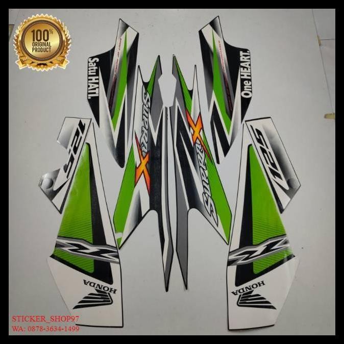 TERBARU (ORI) STRIPING HONDA SUPRA X 125 R 2013 HITAM HIJAU RACING