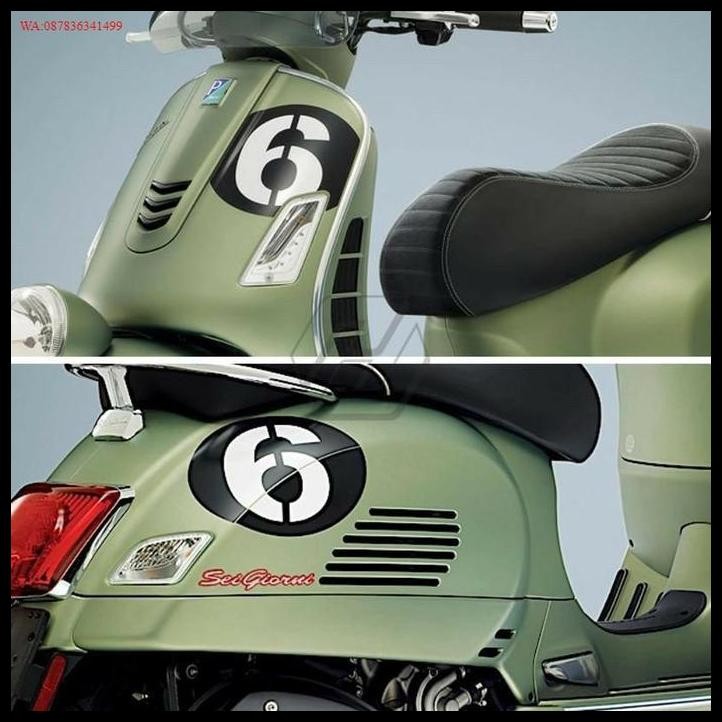 GRATIS ONGKIR STIKER CUTTING VESPA PIAGGIO STIKER NOMOR 6 ANGKA BISA DIRUBAH 
