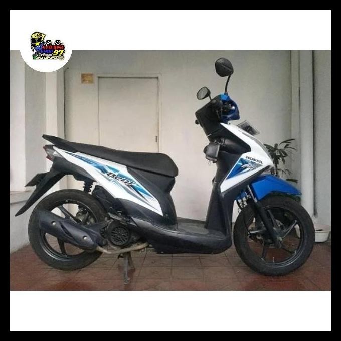 TERBARU (ORI) STRIPING HONDA BEAT FI 2015 PUTIH LIST BIRU STIKER LIST BODY MOT 