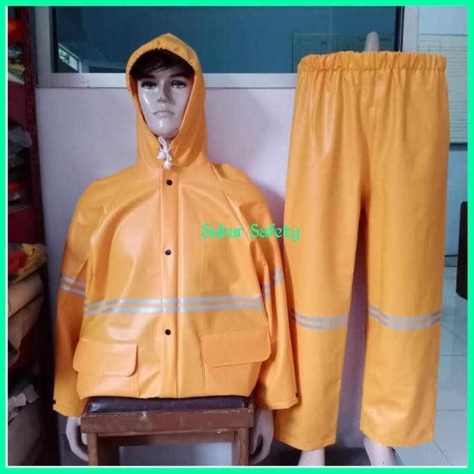 Jas Hujan Pvc Karet Tebal Kuning