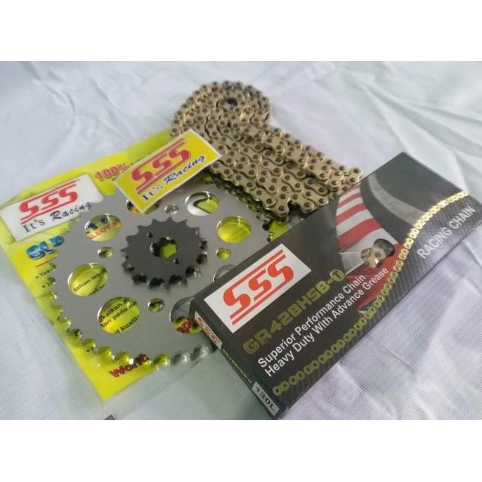 Girsrt 428(Tebal) SSS Rantai SSS HSBT Jupiter Old/New, Burhan, MX Old/New, Rxking, FIZR, RXZ Gir