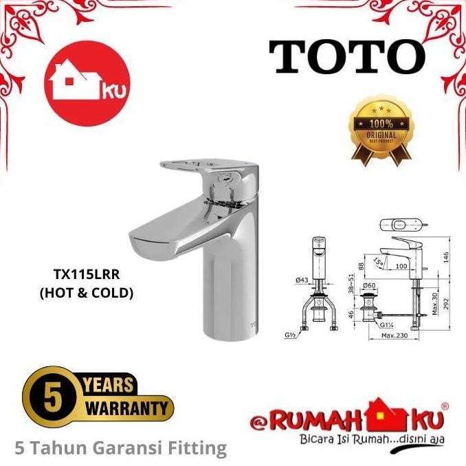 Kran Wastafel Toto Panas Dingin Tx115Lrr ( Hot & Cold )