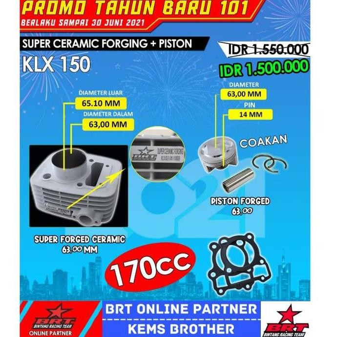 BLOK BRT KLX CERAMIK PISTON 63MM ORINAL BRT