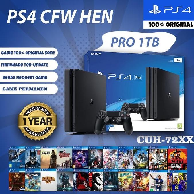 PS4 PRO CUH-72XX CFW HEN 1TB