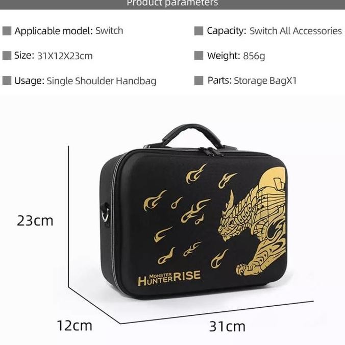 Nintendo Switch Monster Hunter Rise E Eva Carry Travel Storage Bag Tas