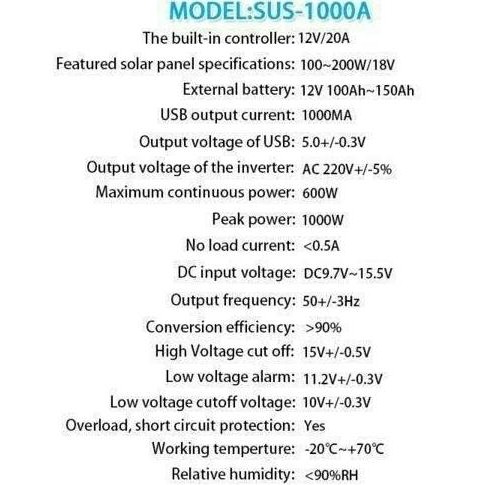 suoer power inverter 1000 watt solar controller charger solar panel murah