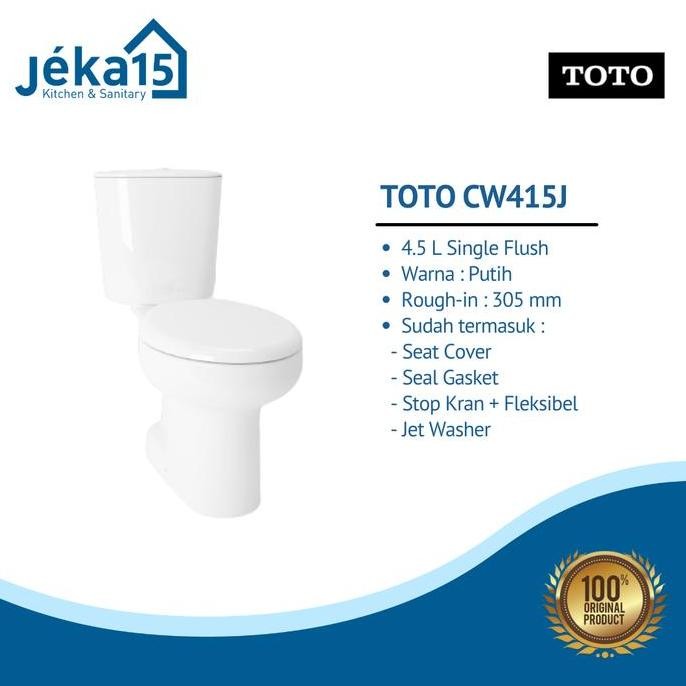 Toto Cw415J Closet Duduk Paket Komplit