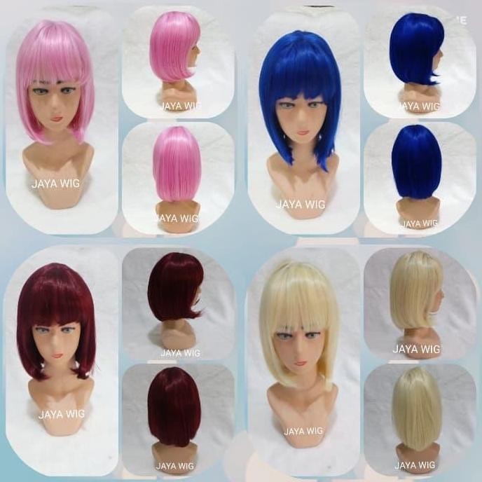 BEBAS ONGKIR - WIG WARNA /WIG COSPLAY /WIG RAMBUT /RAMBUT PALSU WANITA /WIG PENDEK