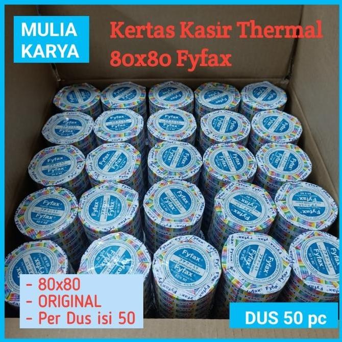 

BEBAS ONGKIR - Kertas THERMAL Fyfax 80x80 per Dus / Karton