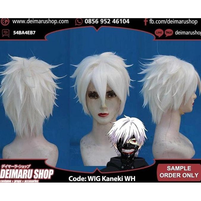 TERLARIS - Rambut Kostum Wig kaneki Wh Anime Manga Tokyo Ghoul