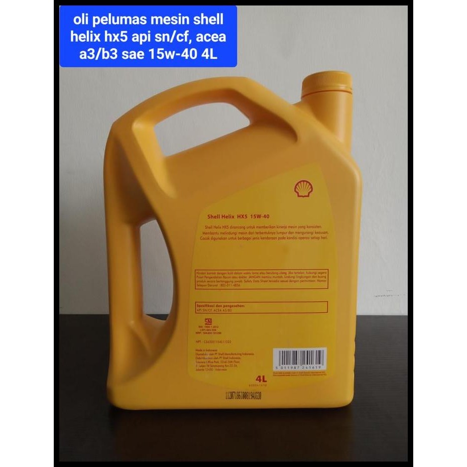 TERBARU OLI MESIN MOBIL SHELL HX5 15W-40 4L | OLI SHELL !!!