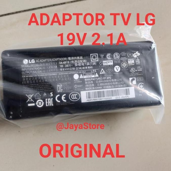 ready ADAPTOR TV LG 19V 2.1A ORIGINAL ADAPTOR LG 19 VOLT