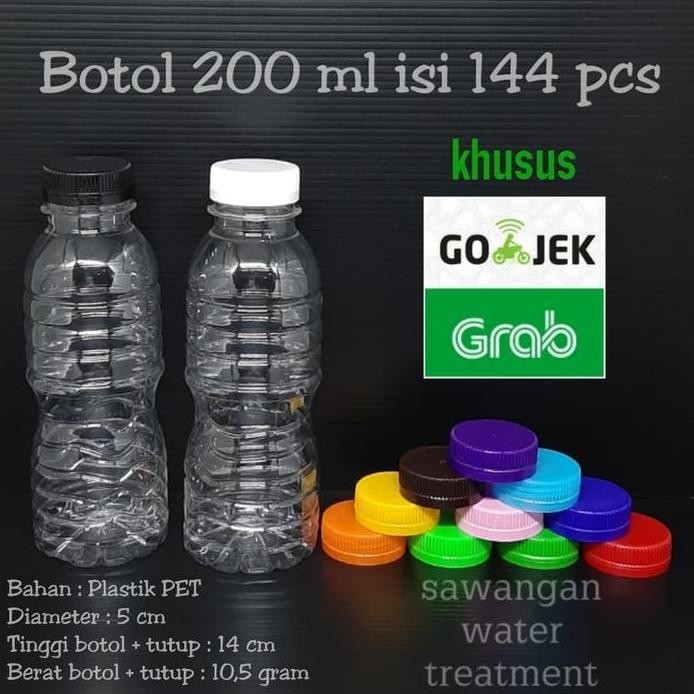 new  Botol 200 ml khusus GOJEK botol jus/susu/puding/jamu/yogurt