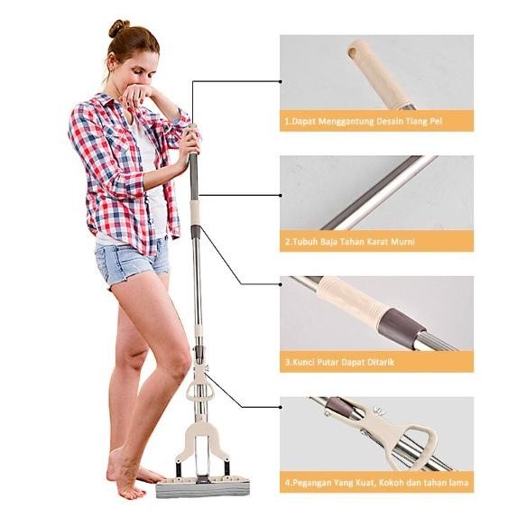 ready [BARU] Sponge Mop 28cm - Alat Pel Lantai Spons Mop Alat Pel Lantai Busa Spons Mop Peras Kapas 