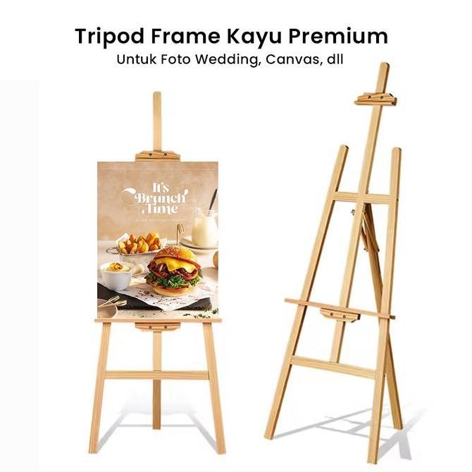

Standing Tripod Wooden Easel Tripod Kayu Stand Lukis Bingkai Foto