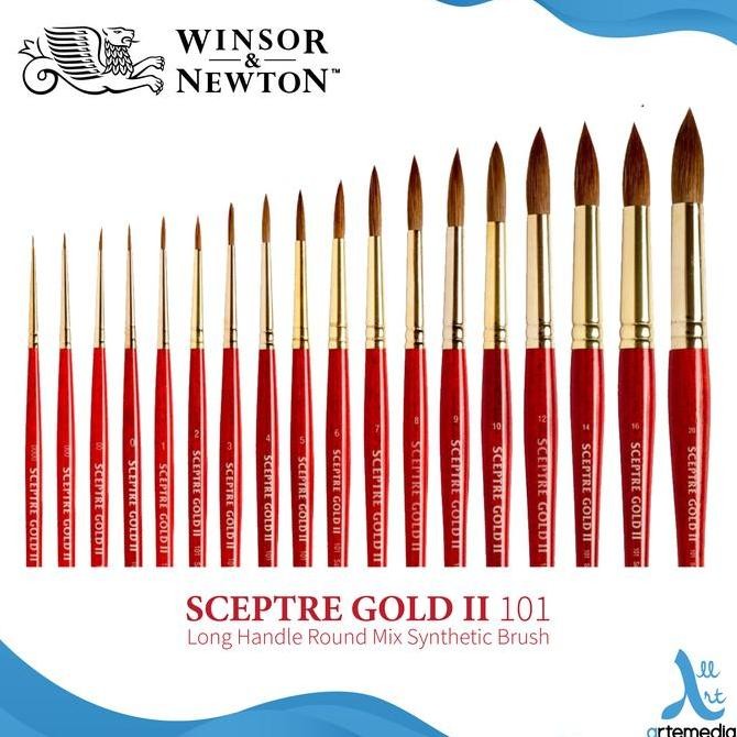 

Kuas Lukis Winsor & Newton Sceptre 101 Round Mix Brush Short Handle