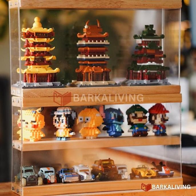 JH8 Rak Mainan Diecast / Action Figure Hotwheels Display Kayu Akrilik Acrylic gantungan  hotwheels d