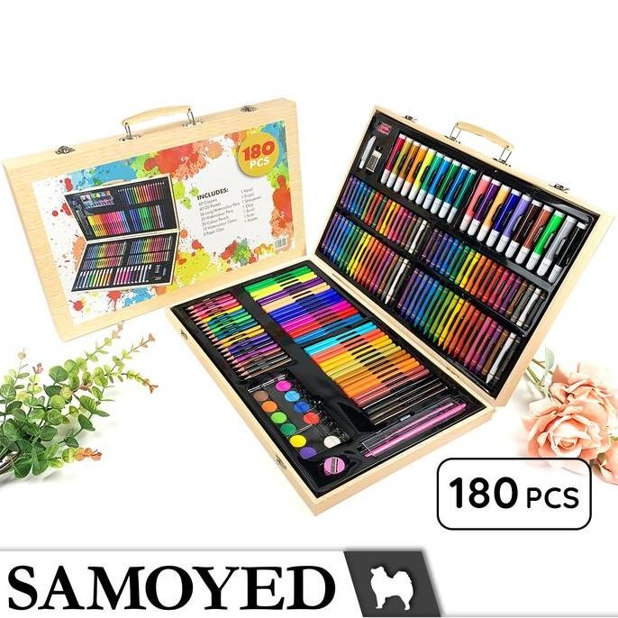 

Samoyed Inss-180 Peralatan Gambar Warna Lukis / Krayon / Spidol / Pensil Warna / Cat Air Padat / Cake / Blocks / Solid Kotak / Koper Kayu / Inspiration Art Set