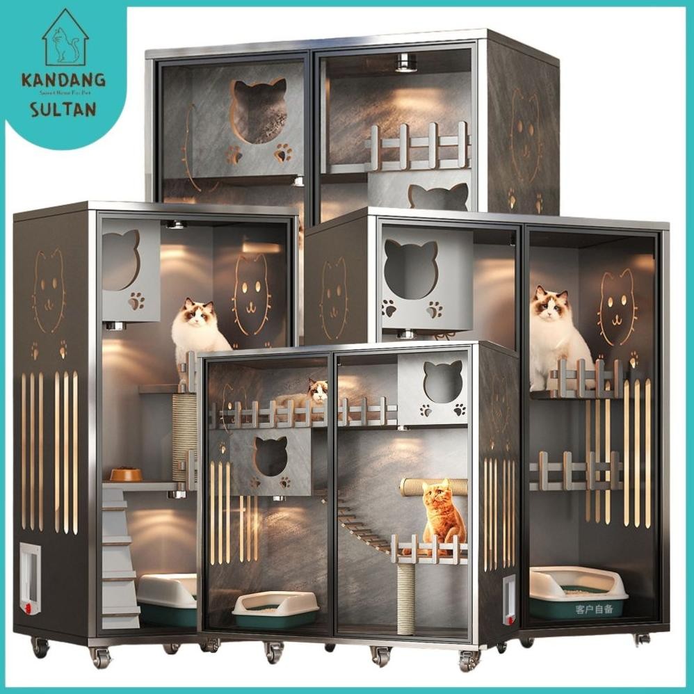Kandangsultan-Rumah Villa Kandang Kucing Hewan Peliharaan Knockdown Bongkar Pasang Elegant |Kandang 
