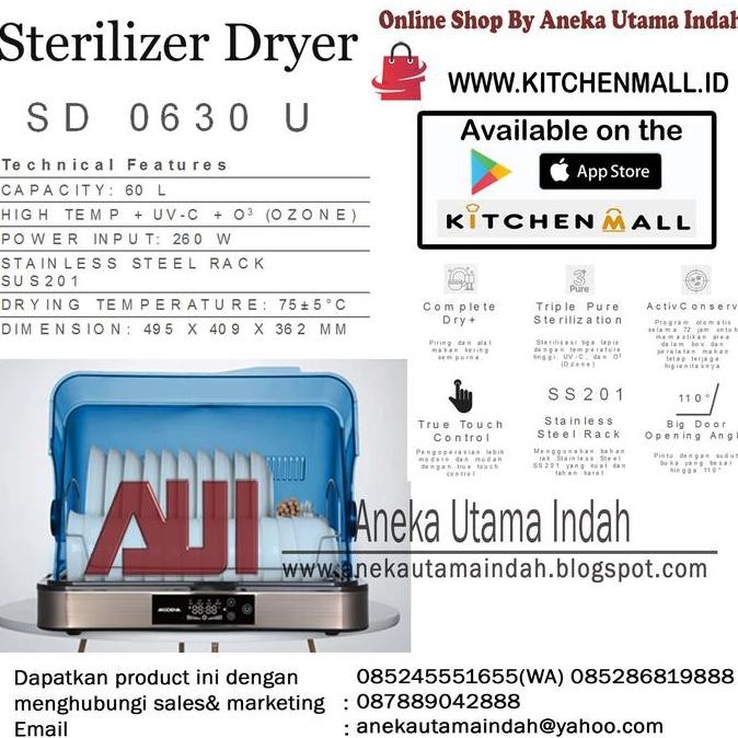 SD 0630 U SS STERILIZER DRYER - RAK PEMBUNUH KUMAN-STERIL ALAT MAKAN ORIGINAL DAN TERPERCAYA