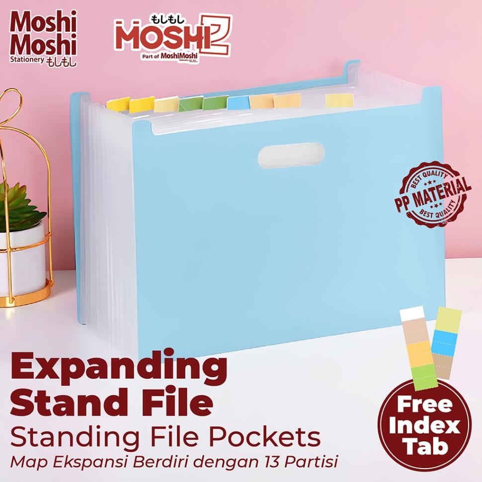 

Expanding Stand File Color 13 Poets A4 Moshi Map Ekspansi Berdiri Dokumen Harmonika Slot Partisi Free Index