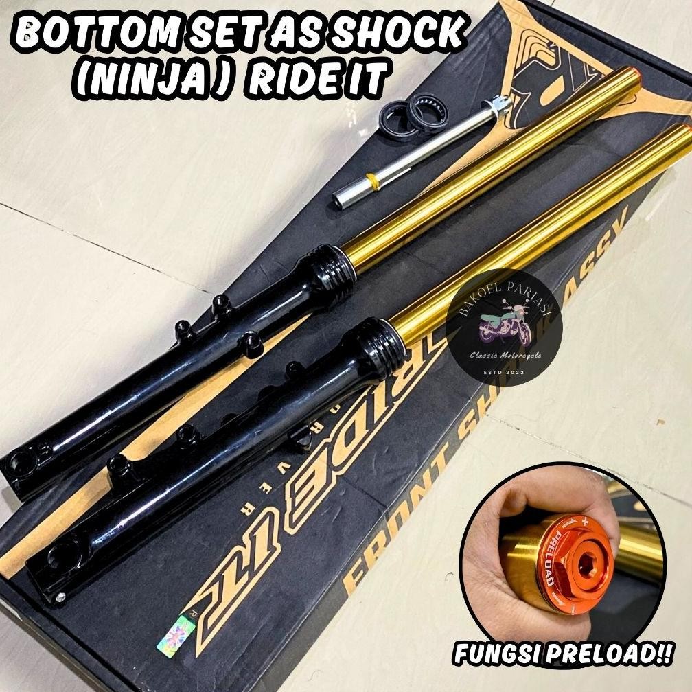 BOTTOM SET PIPA AS SHOCK DEPAN NINJA PRELOAD RIDE IT BOTEM PLUS AS SKOK NINJA 33 IMPORT RIDE-IT
