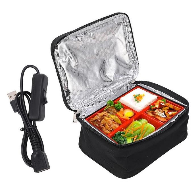 USB Electric Heating Lunch Bag 2.7L Camping Electric Lunch Box Food Warmer Food Insulation Bento Lun