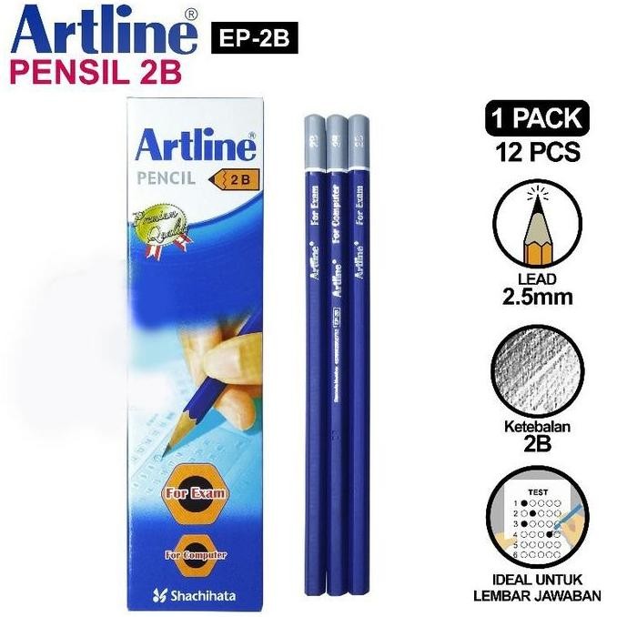 

Pensil Ujian Sekolah 2B Artline EP-2B 1 Pack Pensil Tes Ujian Nasional HB