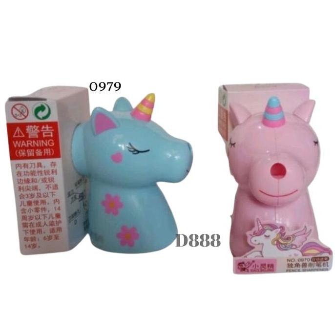 

Rautan Pensil Unicorn SX0979 Biru Pink - Serutan Lucu Anak Sekolah