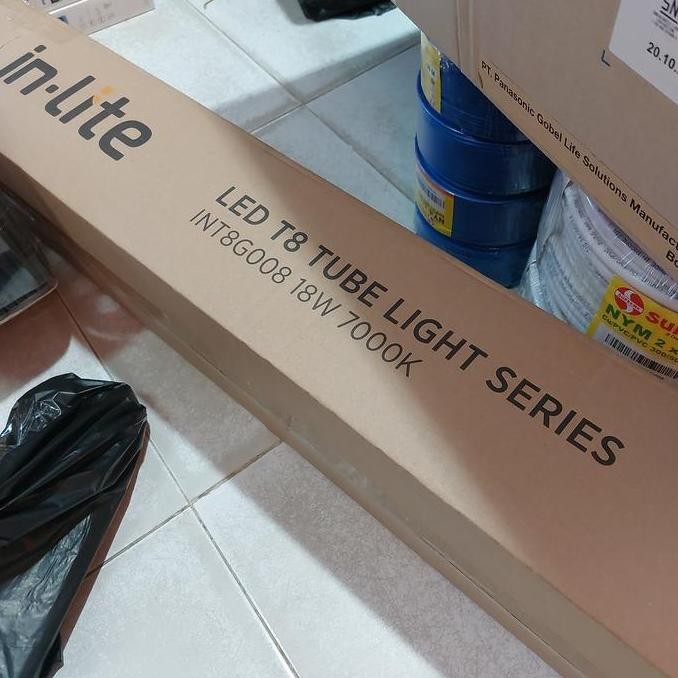 inlite t8 120cm 18w 7000k int8g008 led tube light series lampu tl