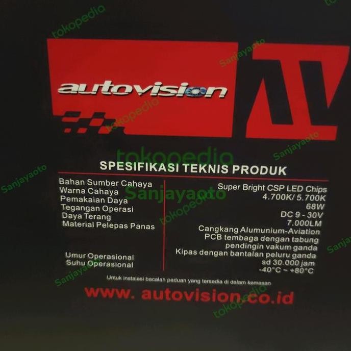 Lampu LED Autovision H7 CARBON P3apex 68w