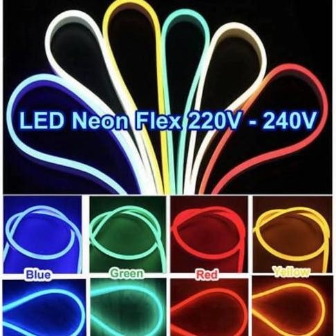 Lampu Neon Flex LED Selang Flexible sign strip fleksibel 10Meter+soket