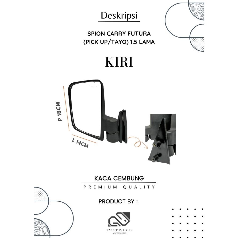 Spion Mobil Variasi - Spion Carry - Spion Futura - Kaca Spion Futura 1.5 (Kiri)