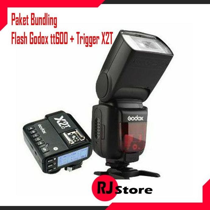 Paket Speedlite Flash Godox Tt600 Tt 600 Universal + Trigger Godox X2T