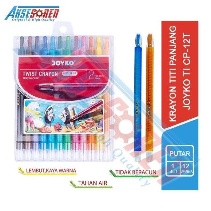 

Pensil Krayon Titi CP-12T 12 Warna Crayon Putar Panjang Anak