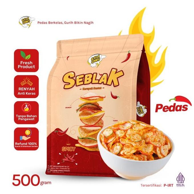

GELICHIPS - 500gr Seblak Bulat Spicy (Pedas) Renyah Gurih Camilan