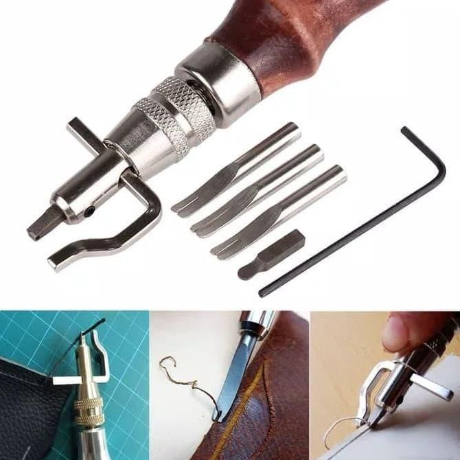 

Alat Diy Kulit 5 In 1 Leathercraft Stitching Groover Crease Sewing Too