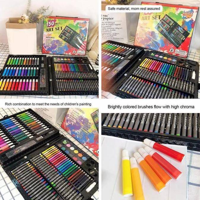 

Mainan Edukasi Anak Kotak Crayon Pensil Spidol Warna Set Menggambar Melukis 150 Pcs Lengkap