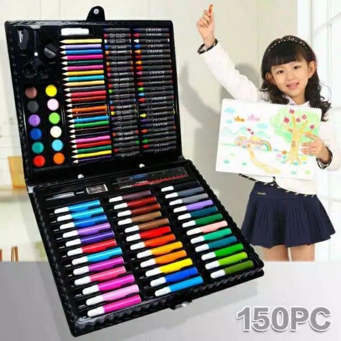 

EMS Art Set Isi 150 Pcs Pensil Warna Set Anak Crayon Komplit Alat Lukis