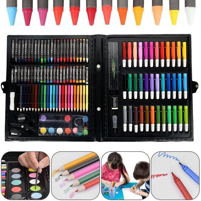 

EMS BISA COD Crayon Set Anak Pensil Warna 150pc Set Krayon Spidol Gambar Mewarnai Anak