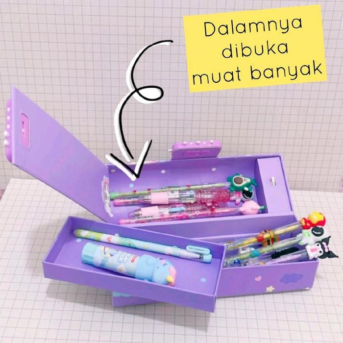 

EMS Kotak Pensil Karton Lengkung Pakai Kode PIN/ Tempat Pensil /Pencil Case - - AY12