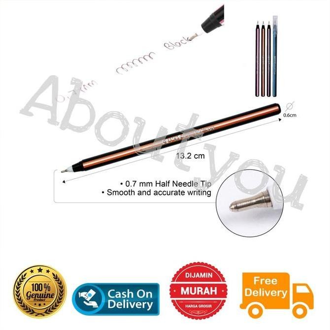 

Re 1 Gross / 144 Batang Pen / Pulpen About U / Bolpen / Ballpoint / Pena Lilin Joyko 0.7Mm Hitam Tinta Stationery New Stok